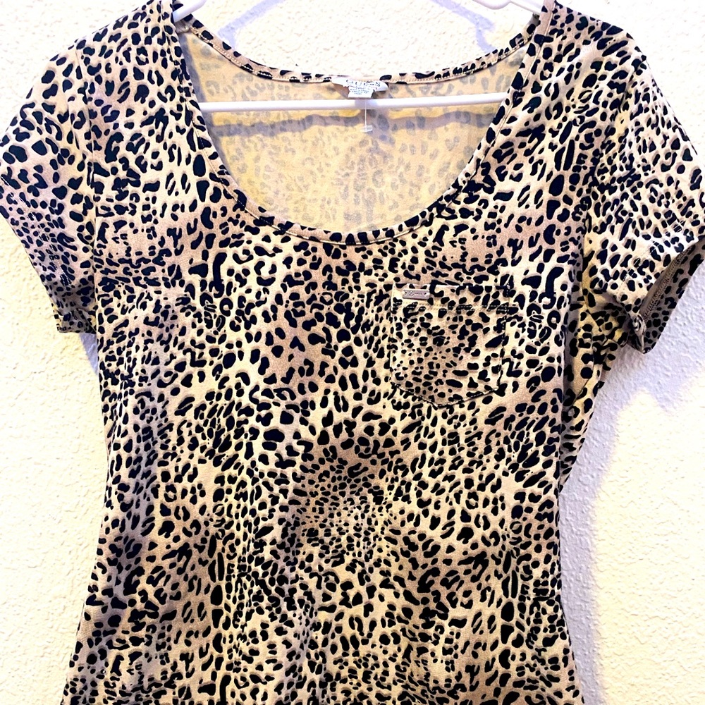 Guess brand blouse size medium leopard print